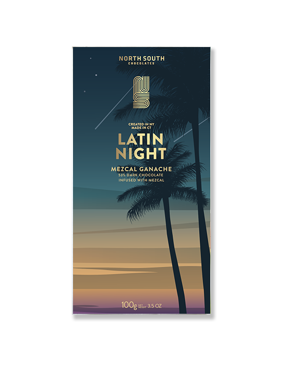 
                  
                    Latin Night Bar (Dark chocolate with Mezcal-infused Ganache)
                  
                